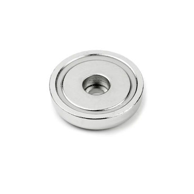 32 mm Neodimio Magneto de olla con agujero contra el hundimiento 32 kg Capacidad de tracción 1,26 pulgadas de diámetro