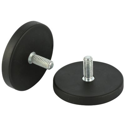 Magnetos industriales de goma con agujeros roscados M6 M8 y fuerza personalizable