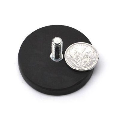 Magnetos para macetas con recubrimiento de caucho de tamaño M6 M8 para aplicaciones de trabajo pesado