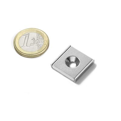 NdFeb Bloque de Magnetos de Acero de Canal POT con 1 agujero contra-envuelto para el procesamiento de la industria