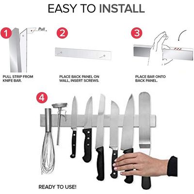 OEM ODM aceptado de oro de acero inoxidable de banda magnética bastidor de cuchillo magnético para la pared