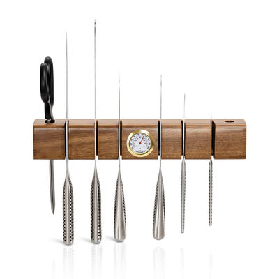 Cuchillo magnético de madera multifuncional con termómetro e higrómetro 325x55x50mm