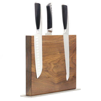 260x240x32 mm Portacuchillos magnéticos de doble cara con madera de bambú permanente