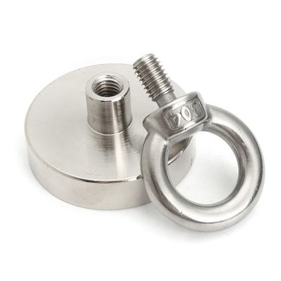Magneto de neodimio de alta tolerancia POTN08-75 550 libras Fuerte con agujero de tornillo para la pesca