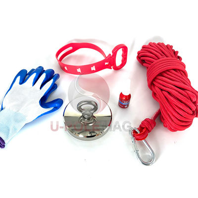 Dia 60 mm 350 libras de fuerza Neodimio Kit de pesca con magneto con D10 mm x L10M tamaño de la cuerda