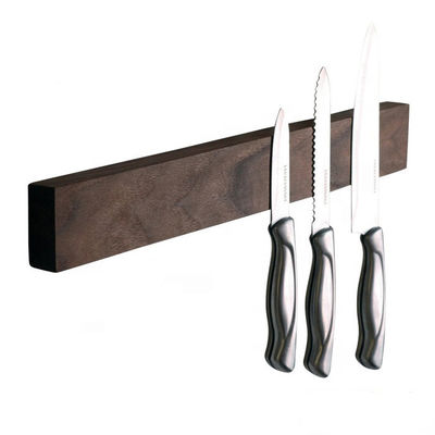 Material de imán NdFeB de 16 pulgadas de nuez de madera de imán de cuchillo de soporte de imán de bar cocina