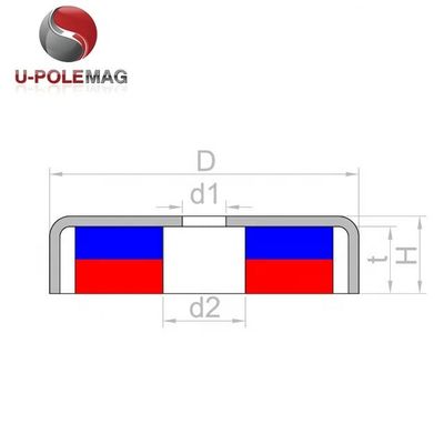 UPN04-75 Imán de pesca de neodimio de 350 libras con perno y tipo de gancho de tolerancia /-0,1 mm