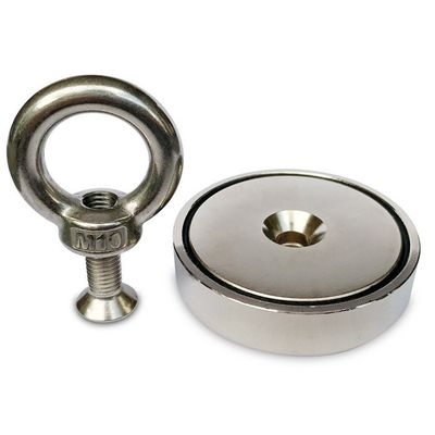 Magnetos de pesca NdFeB de alta fuerza magnética D80x19mm-M10 con campo magnético permanente