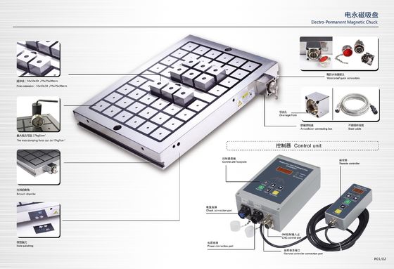 Tamaño personalizado EPM de trabajo magnético de 50 mm de polo electro-magnético permanente Chuck