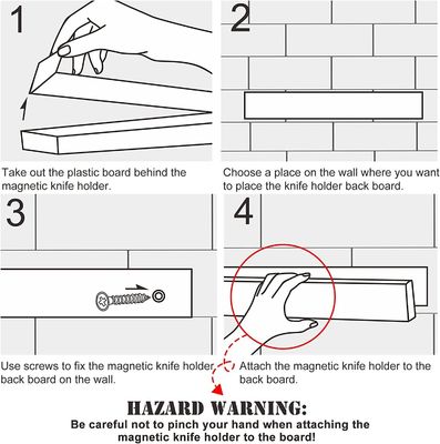 Magneto fuerte dentro 16 pulgadas de acero inoxidable de cuchillo magnético para la pared de la cocina