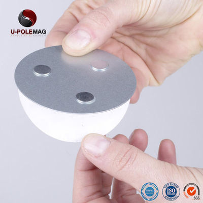 Imán fuerte de detector de humo de neodimio con recubrimiento de zinc y adhesivo 3M