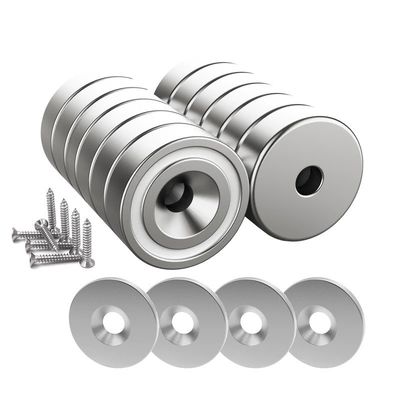 5.5mm de tamaño de tornillo Magneto industrial NeFeB personalizado Magneto de maceta con anillo de agujero contrafundido