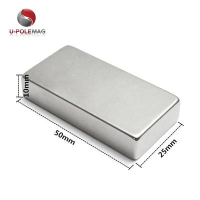 80C-220C N52 resistente a la temperatura 40x20x10 Imán de neodimio con recubrimiento de níquel
