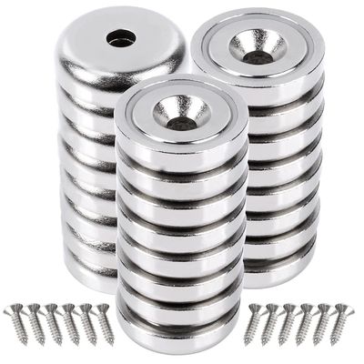 Magneto de taza de 25 mm de superpotencia con agujero contrafundido Resistencia aproximada de 19 kg Agujero d1 5,5 mm