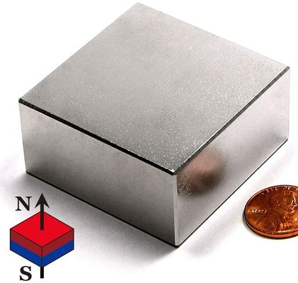 Bloque magnético cuadrado de neodimio sinterizado de alto flujo magnético en grado personalizado N35-N52