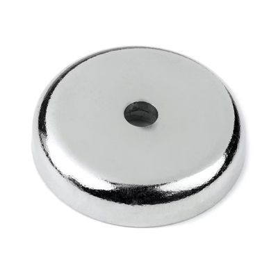 D42mm Magneto de olla con base magnética de neodimio de taza redonda y fuerza de desplazamiento fuerte