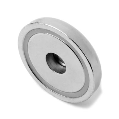 D42mm Magneto de olla con base magnética de neodimio de taza redonda y fuerza de desplazamiento fuerte