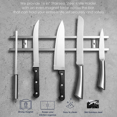 Tubo de cuchillo magnético de acero inoxidable más vendido para utensilios de cocina y almacenamiento de cuchillos