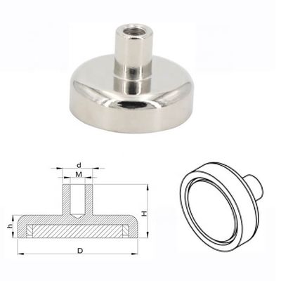Material compuesto Magneto redondo NdFeB Neodimio Magneto de maceta D60mm con fuerza de 160 kg