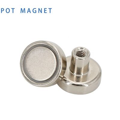 Material compuesto Magneto redondo NdFeB Neodimio Magneto de maceta D60mm con fuerza de 160 kg
