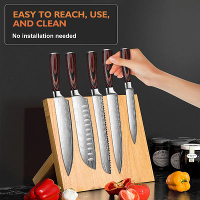 Mejorar la organización de su cocina con nuestro soporte de cuchillo de madera magnético hecho a medida