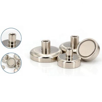 Material compuesto Magneto redondo NdFeB Neodimio Magneto de maceta D60mm con fuerza de 160 kg