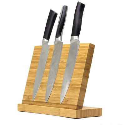 ISO9001 2000 Sistema de madera natural de bambú, soporte de cuchillo magnético de bloque de diseño personalizado