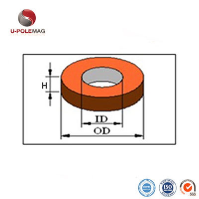 Imán de anillo grande magnetizado radial de neodimio recubierto de oro para aplicaciones industriales