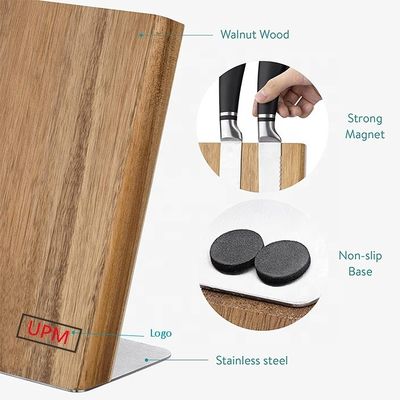 Organizador de cuchillos de madera de acacia, bloque universal para cuchillos, tijeras 235x110x35mm