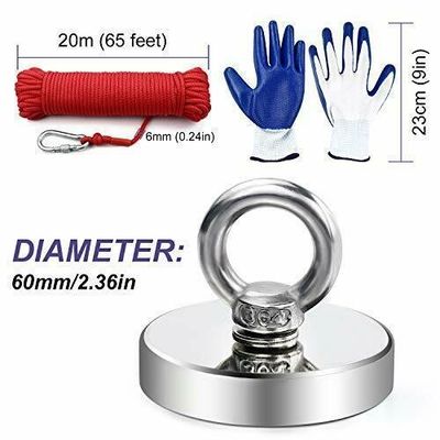 Tamaño de tornillo M10 Magneto de pesca de cara única de gran alcance Super fuerte Magneto de pesca permanente