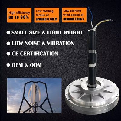 AFPMG520 Generador de motor de turbina eólica de eje vertical de 1 kW para carcasa de aleación de aluminio