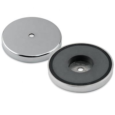 3.2" Forma de taza Cerámica Ferrita Cromo-aplastado Magneto 75 libras Tirar para interiores y exteriores