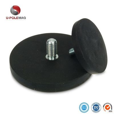 Imán de disco de neodimio tamaño personalizado M6 M8 Imán de olla recubierto de caucho