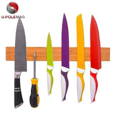 Cuchillo magnético de madera de bambú ecológico para almacenamiento de cuchillos de cocina con estilo