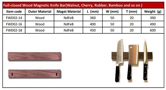 Cuchillo magnético de madera de bambú ecológico para almacenamiento de cuchillos de cocina con estilo