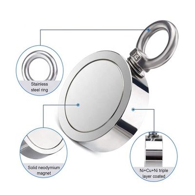 2.75&quot; Magneto de pesca de neodimio de tierras raras con 1000 libras de resistencia y cuerdas proporcionadas