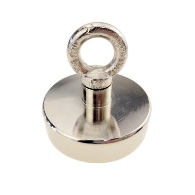 NeFeB Fe37 550 libras Magneto fuerte Pesca con hilo M10 y agujero de tornillo POTN08-75