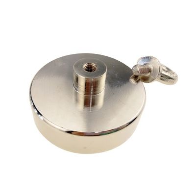 NeFeB Fe37 550 libras Magneto fuerte Pesca con hilo M10 y agujero de tornillo POTN08-75