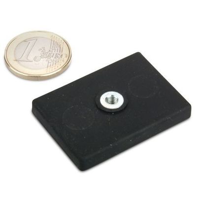 Imágenes rectangulares de caucho personalizado con recubrimiento de neodimio con dos orificios con fuerza completa según lo solicitado
