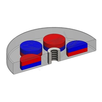 Magnetos de neodimio con embalaje personalizado y agujeros roscados M6 M8