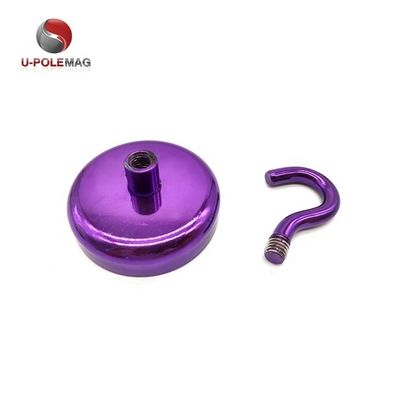 Magnete de neodimio Magneto de olla decorativo con gancho D10mm-75mm y gancho magnético potente
