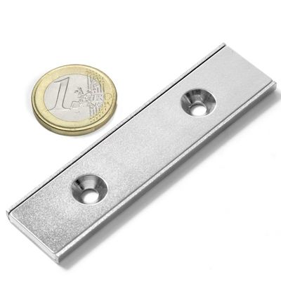 Magnético para macetas de NdFeb cuadrado de grado industrial N52 con agujero contrafundido y recubrimiento de níquel