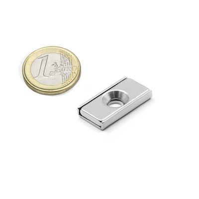 NdFeb Bloque de Magnetos de Acero de Canal POT con 1 agujero contra-envuelto para el procesamiento de la industria