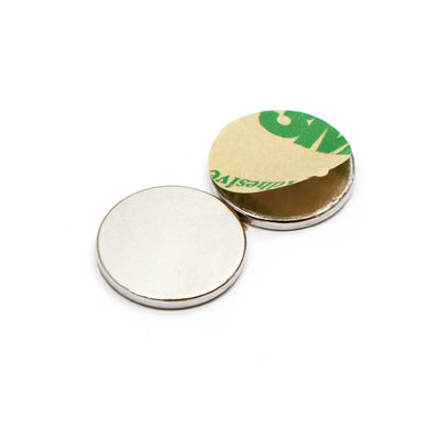 Imán NdFeB con recubrimiento de NiCuNi personalizado N35 N42 N48 N52 Imán de disco de neodimio con adhesivo 3M