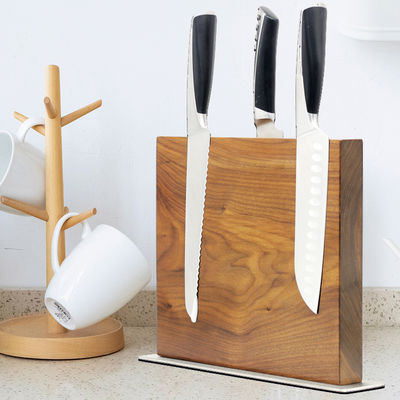 Cuchillo de cocina de madera con cargador de cuchillos magnéticos