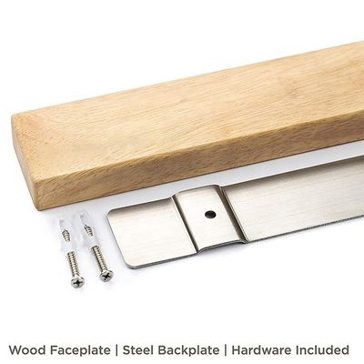 Eco-amigable 16 pulgadas de cuchillo magnético banda de caucho de madera de la cocina del magnetista para la pared