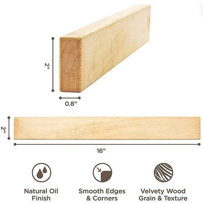 Eco-amigable 16 pulgadas de cuchillo magnético banda de caucho de madera de la cocina del magnetista para la pared
