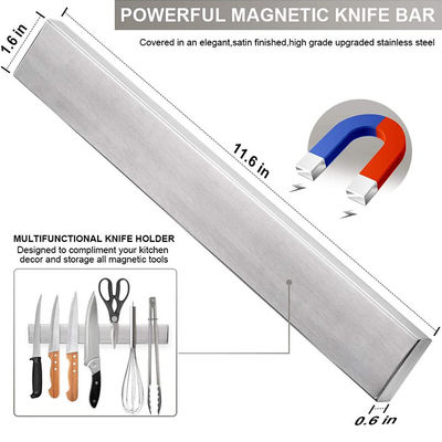 12 pulgadas de cuchillo magnético de tira de logotipo Impresión de seda o láser de metal magnético de pared de cuchillo