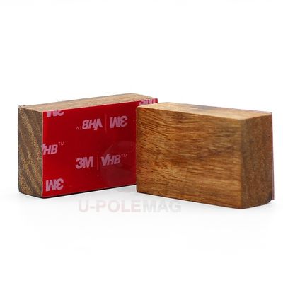 Sostenibilidad de la madera de cuchillo magnético soporte para la pared de neodimio fuerte de los imanes banda adhesiva