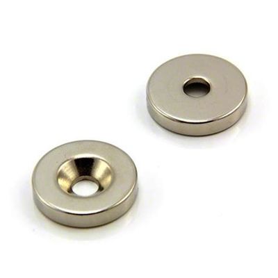 Magneto personalizado N52 Magneto de disco de neodimio de tierras raras con agujero contrafundido